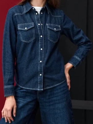 Sinsay - Koszula jeansowa - niebieski