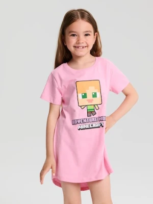 Sinsay - Koszula nocna Minecraft - różowy