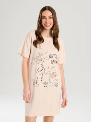 Sinsay - Koszula nocna z krótkim rękawem Winnie the Pooh - kremowy