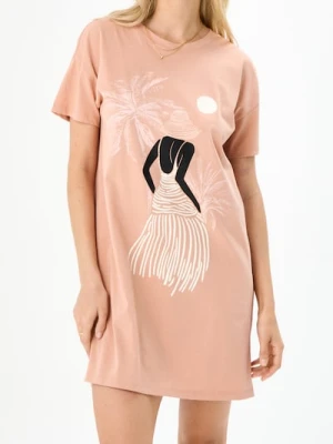 Sinsay - Koszula nocna z nadrukiem - brązowy