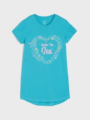 Sinsay - Koszula nocna z ozdobnym nadrukiem - turkusowy