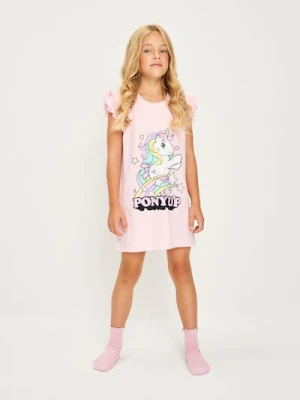 Sinsay - Koszula nocna z ozdobnymi falbanami My Little Pony - różowy