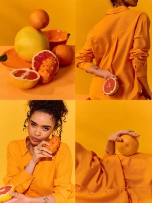 Sinsay - Koszula oversize z domieszką lnu - pomarańczowy