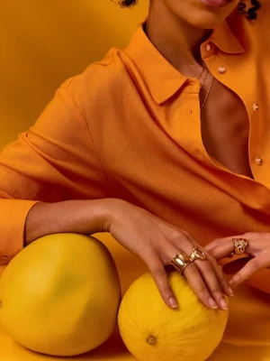 Sinsay - Koszula oversize z domieszką lnu - pomarańczowy