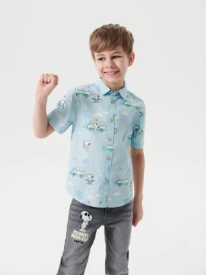 Sinsay - Koszula Peanuts - błękitny