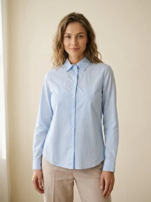 Sinsay - Koszula regular fit w paski - błękitny