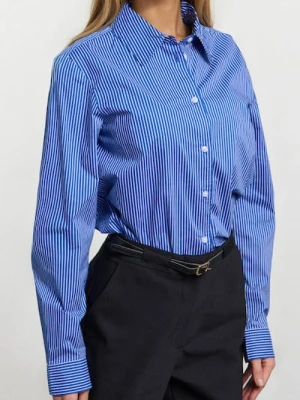 Sinsay - Koszula regular fit w paski - niebieski