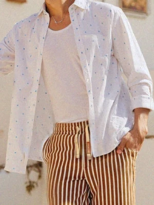 Sinsay - Koszula regular fit we wzory - biały