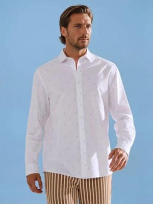 Sinsay - Koszula regular fit we wzory - biały