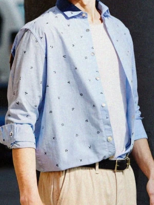 Sinsay - Koszula regular fit we wzory - błękitny