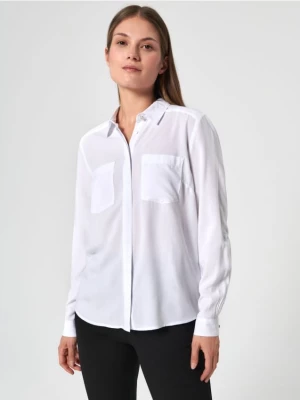 Sinsay - Koszula regular z kieszeniami - biały