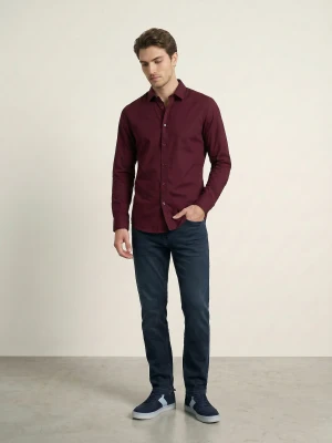 Sinsay - Koszula slim fit - bordowy