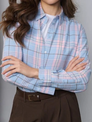 Sinsay - Koszula w kratę - różowy