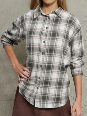 Sinsay - Koszula w kratę - zielony