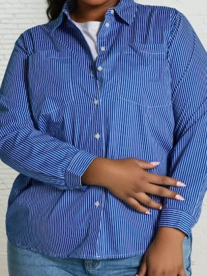 Sinsay - Koszula w paski - niebieski