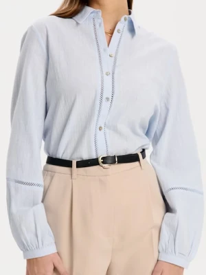 Sinsay - Koszula z ażurową wstawką - błękitny