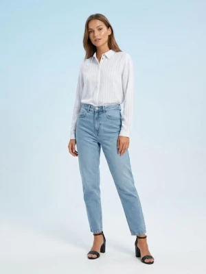 Sinsay - Koszula z długim rękawem w paski - biały