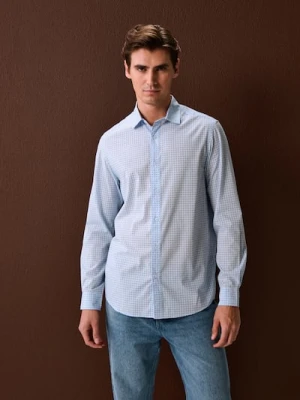 Sinsay - Koszula z długim rękawem we wzory - błękitny