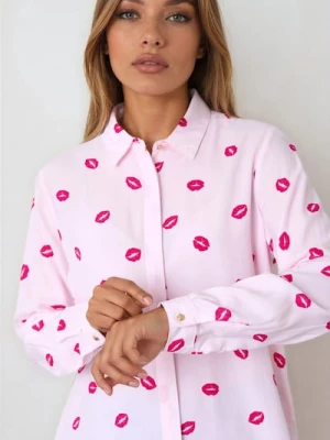 Sinsay - Koszula z długim rękawem we wzory - różowy
