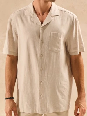 Sinsay - Koszula z domieszką lnu - beżowy