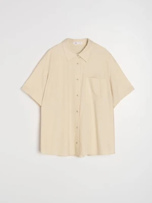 Sinsay - Koszula z domieszką lnu - beżowy