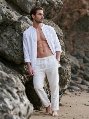 Sinsay - Koszula z domieszką lnu - biały