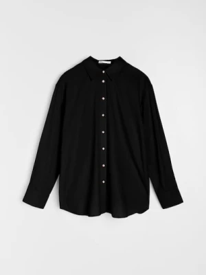 Sinsay - Koszula z domieszką lnu - czarny