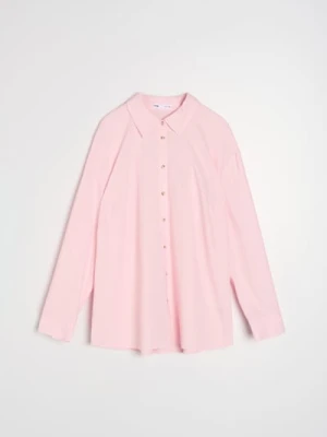 Sinsay - Koszula z domieszką lnu - różowy