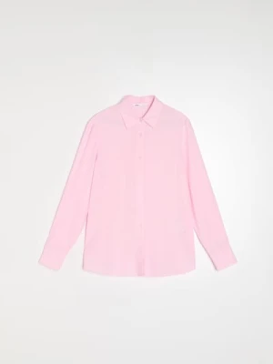 Sinsay - Koszula z domieszką lnu z wiązaniem na plecach - różowy