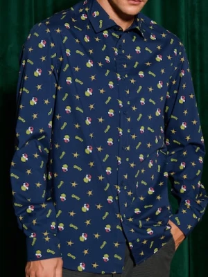 Sinsay - Koszula z kołnierzykiem Grinch - granatowy