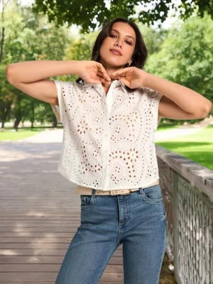 Sinsay - Koszula z krótkim rękawem - biały