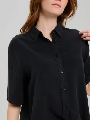 Sinsay - Koszula z krótkim rękawem z lyocellu - czarny