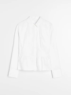 Sinsay - Koszula z krytą plisą i falbaną - biały