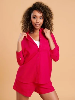 Sinsay - Koszula z lnem - różowy