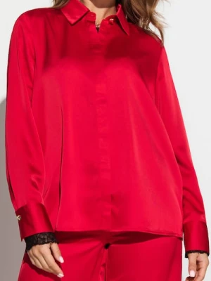 Sinsay - Koszula z satynowym wykończeniem - czerwony