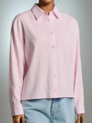 Sinsay - Koszula z wiskozą z domieszką lnu - różowy
