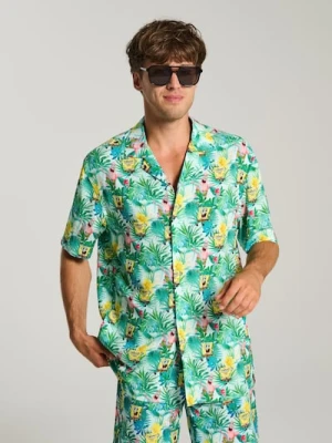 Sinsay - Koszula z wiskozy SpongeBob - wielobarwny