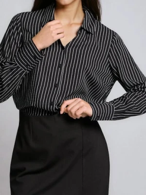 Sinsay - Koszula z wiskozy w paski - czarny