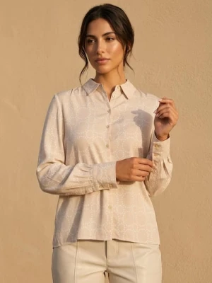 Sinsay - Koszula ze wzorem - kremowy