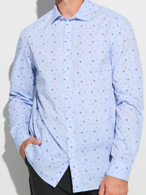 Sinsay - Koszula ze wzorem świątecznym - błękitny