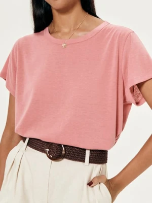 Sinsay - Koszulka basic - fioletowy