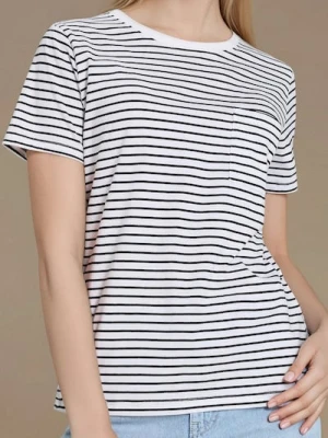 Sinsay - Koszulka basic w paski - wielobarwny