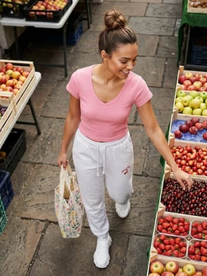 Zdjęcie produktu Sinsay - Prążkowany crop top - różowy