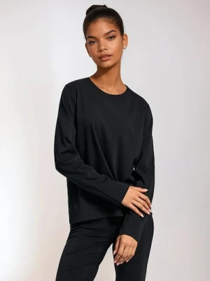 Sinsay - Koszulka basic z długimi rękawami - czarny