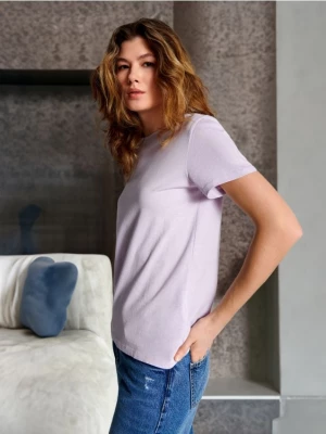 Sinsay - Koszulka bawełniana - fioletowy