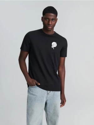 Sinsay - Koszulka bawełniana z nadrukiem - czarny