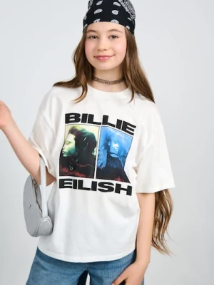 Sinsay - Koszulka Billie Eilish - kremowy