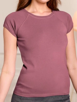 Sinsay - Koszulka - bordowy