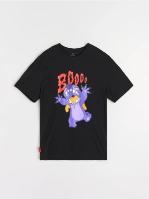 Sinsay - Koszulka comfort fit na Halloween Stitch - czarny