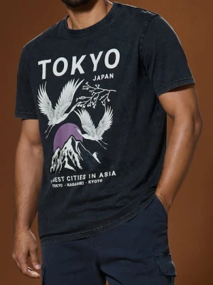 Sinsay - Koszulka - czarny